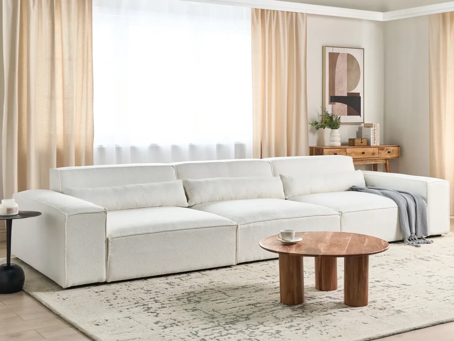 Discount Sofa modułowa dla 3 osób HELLNAR Złamana biel Boucle Wszystkie Sofy|Kolekcje Sof