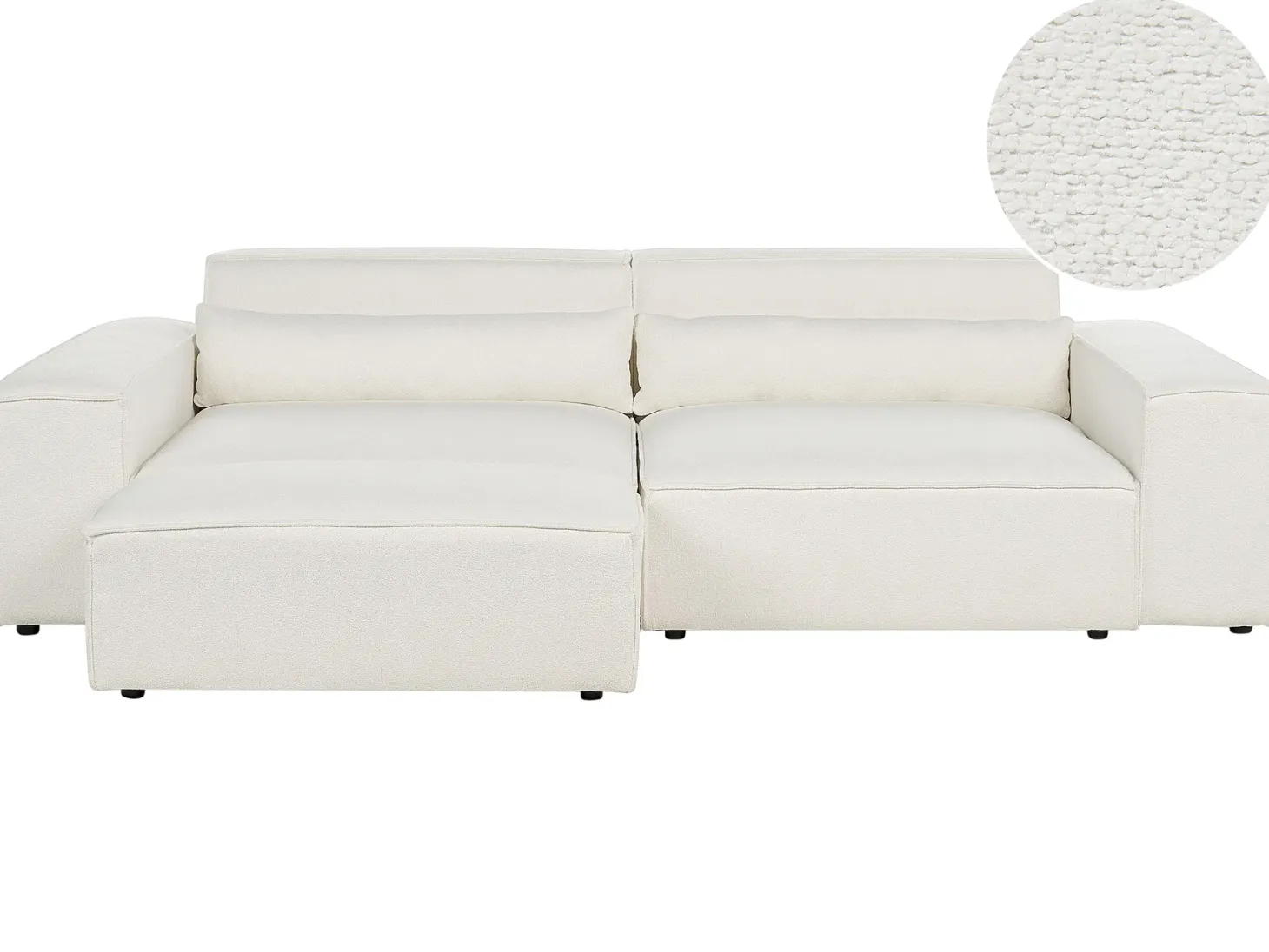 Sofa modułowa dla 3 osób HELLNAR Złamana biel Boucle z otomaną