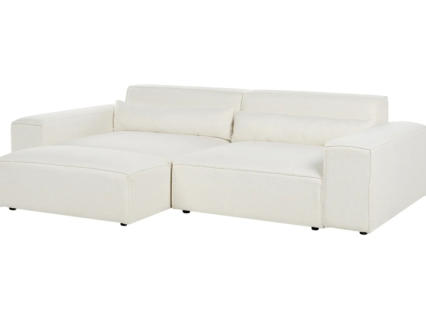 Sofa modułowa dla 3 osób HELLNAR Złamana biel Boucle z otomaną