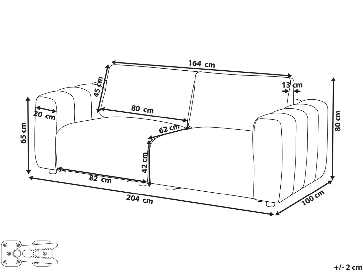 Hot Sofa modułowa dla 2 osób KIVVIK Boucle Wszystkie Sofy|Sofy Dwuosobowe