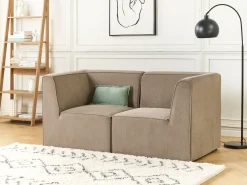 Online Sofa modułowa dla 2 osób LEMVIG Beżowoszary Sztruks Wszystkie Sofy|Sofy Dwuosobowe