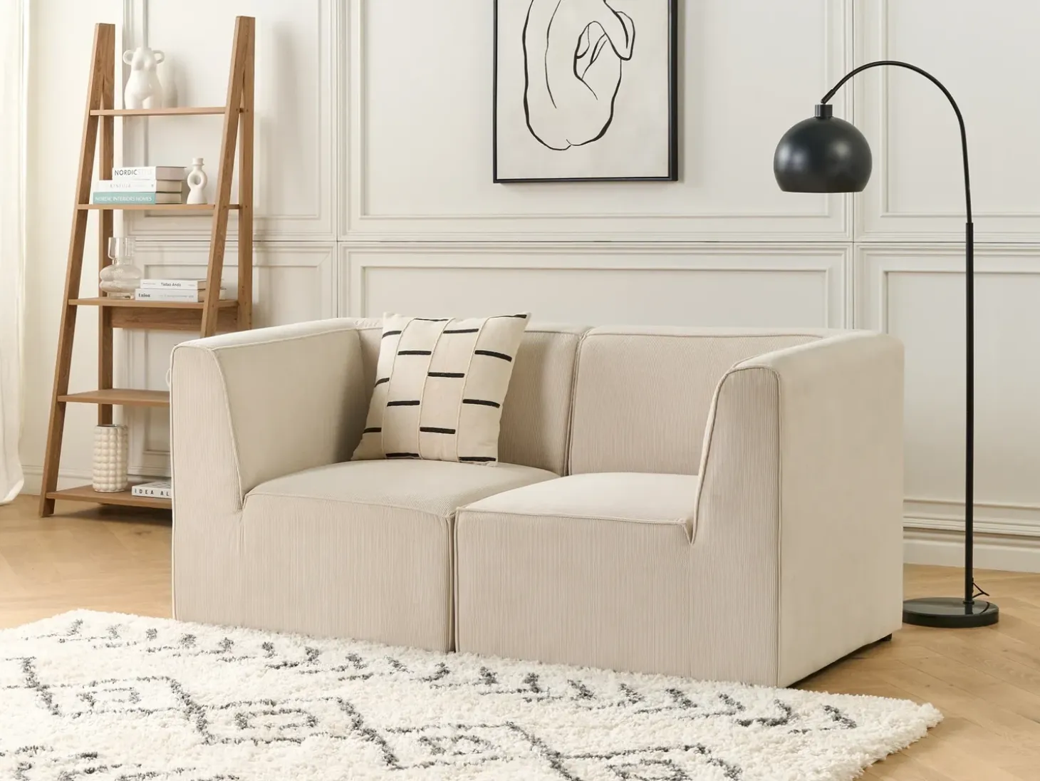 Hot Sofa modułowa dla 2 osób LEMVIG Jasno Sztruks Wszystkie Sofy|Sofy Dwuosobowe