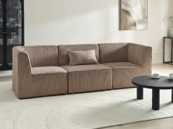 Clearance Sofa modułowa dla 3 osób LEMVIG Piaskowy Sztruks Wszystkie Sofy|Kolekcje Sof