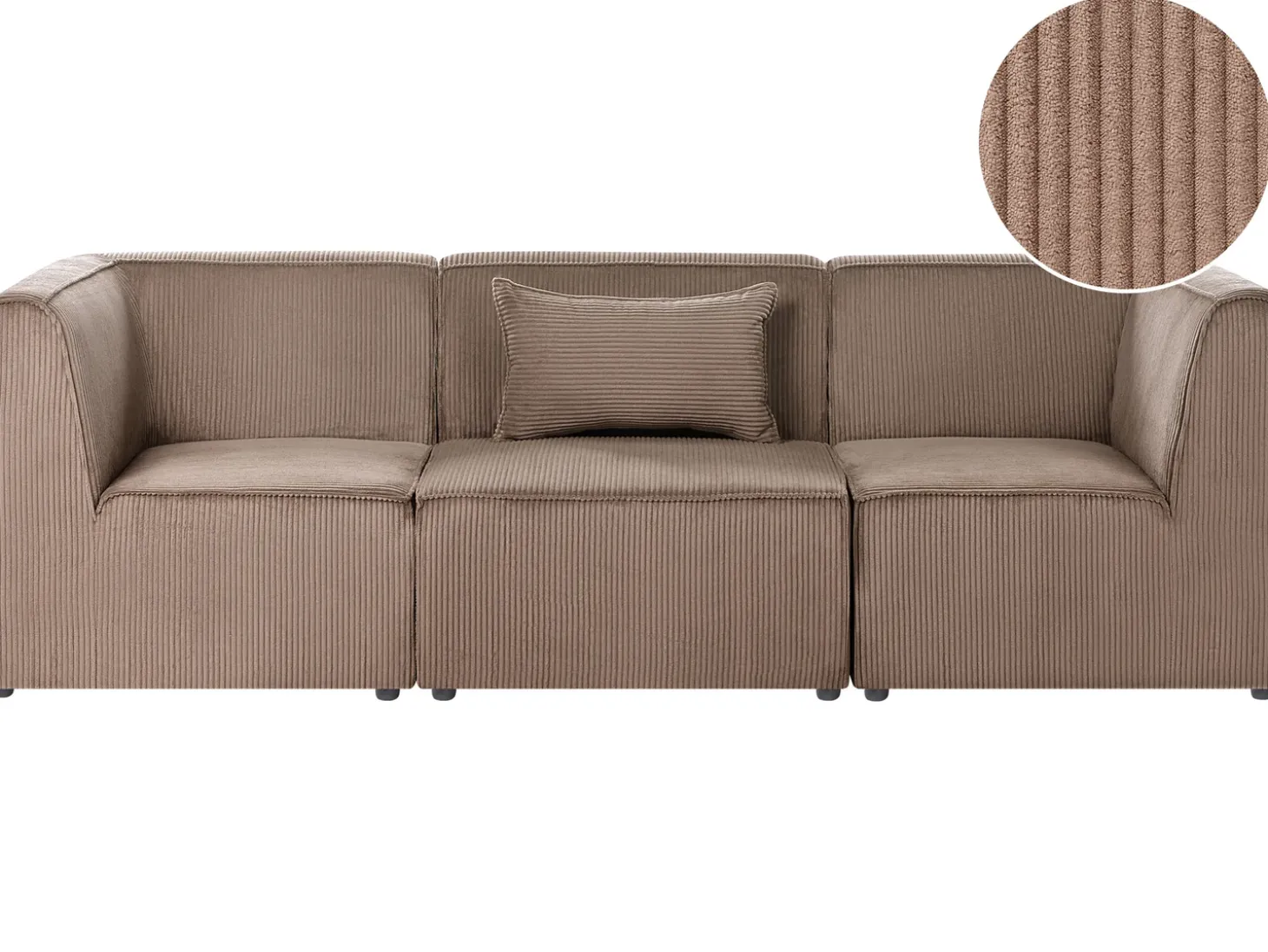 Clearance Sofa modułowa dla 3 osób LEMVIG Piaskowy Sztruks Wszystkie Sofy|Kolekcje Sof