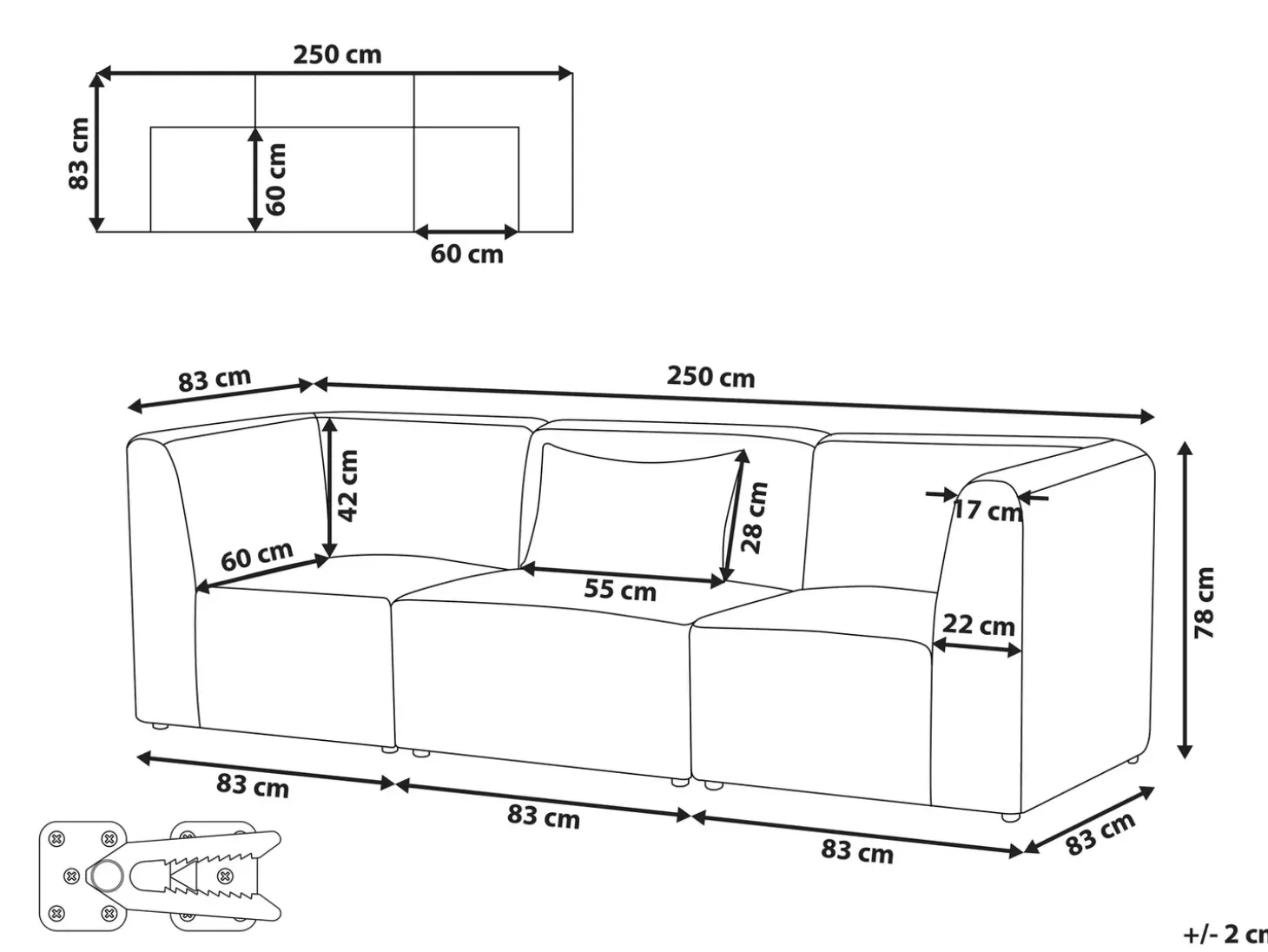 Discount Sofa modułowa dla LEMVIG Złamana biel Sztruks Wszystkie Sofy|Kolekcje Sof