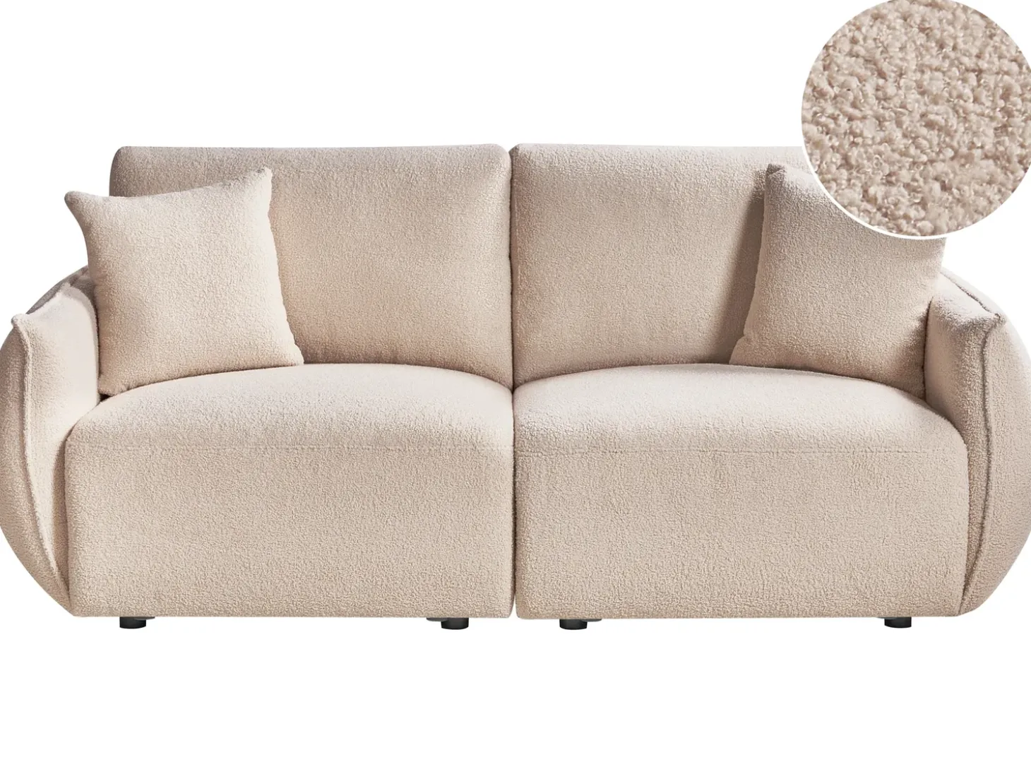 Sale Sofa modułowa dla 2 osób MESNALI Beżowy Boucle Wszystkie Sofy|Sofy Dwuosobowe