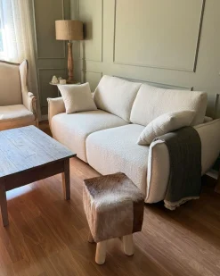Hot Sofa modułowa dla 2 osób MESNALI Złamana biel Boucle Wszystkie Sofy|Sofy Dwuosobowe