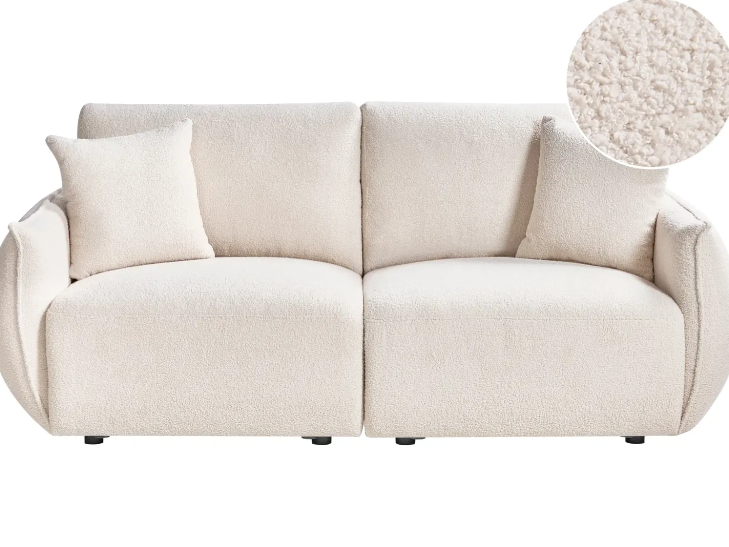 Hot Sofa modułowa dla 2 osób MESNALI Złamana biel Boucle Wszystkie Sofy|Sofy Dwuosobowe