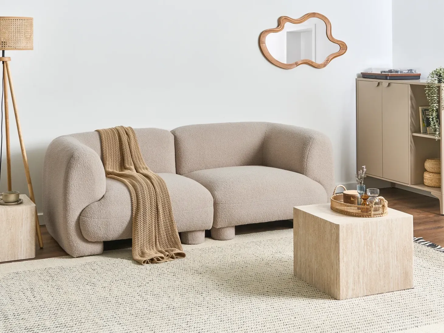 Clearance Sofa modułowa dla 2 osób MJALBI Boucle Wszystkie Sofy|Sofy Dwuosobowe