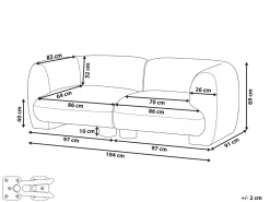 Clearance Sofa modułowa dla 2 osób MJALBI Boucle Wszystkie Sofy|Sofy Dwuosobowe