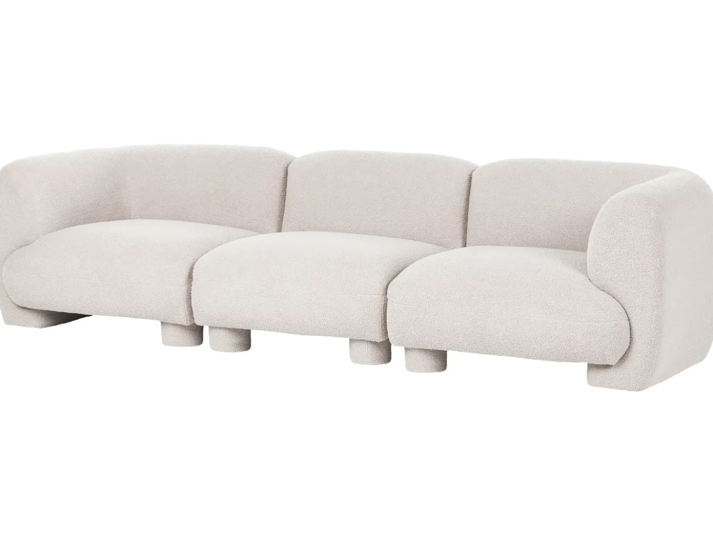 Sofa modułowa dla 3 osób MJALBI Złamana biel Boucle Wszystkie Sofy|Kolekcje Sof