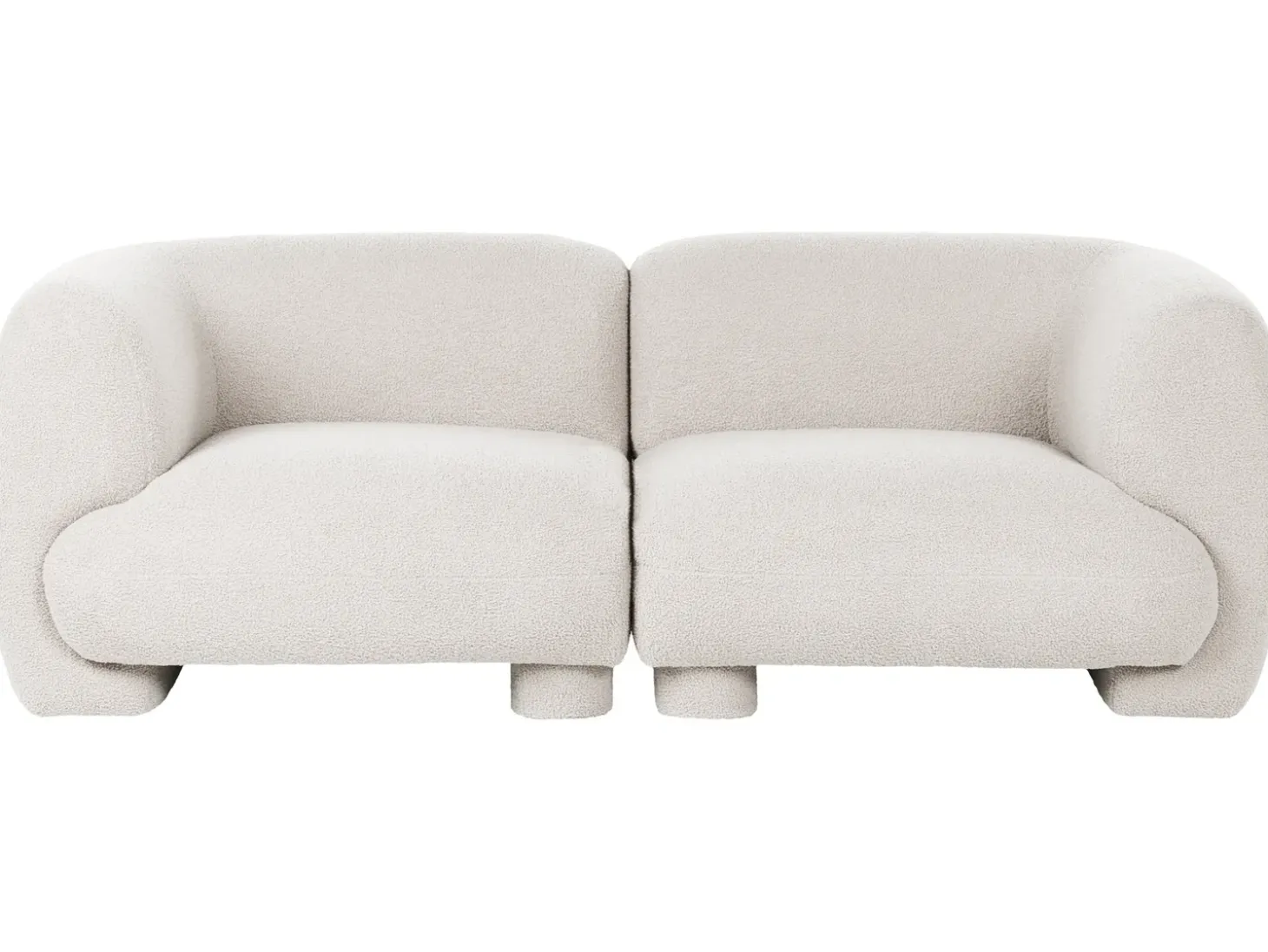 Sofa modułowa dla 2 osób MJALBI Złamana biel Boucle Wszystkie Sofy|Sofy Dwuosobowe