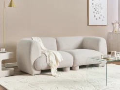 Sofa modułowa dla 2 osób MJALBI Złamana biel Boucle Wszystkie Sofy|Sofy Dwuosobowe