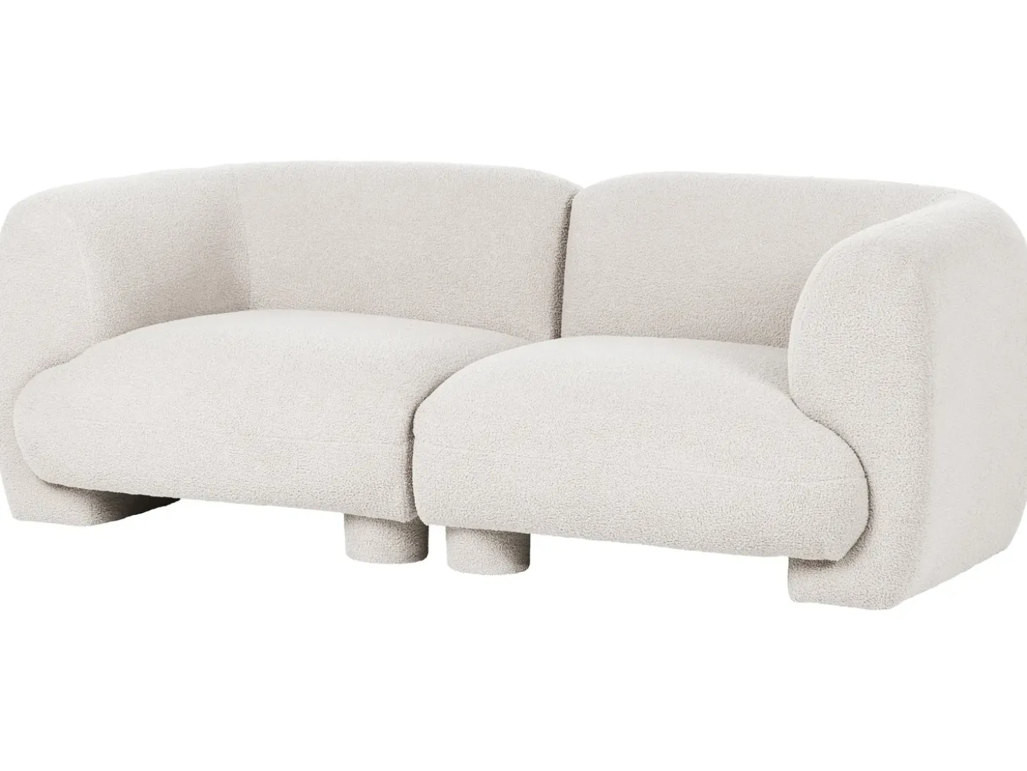 Sofa modułowa dla 2 osób MJALBI Złamana biel Boucle Wszystkie Sofy|Sofy Dwuosobowe