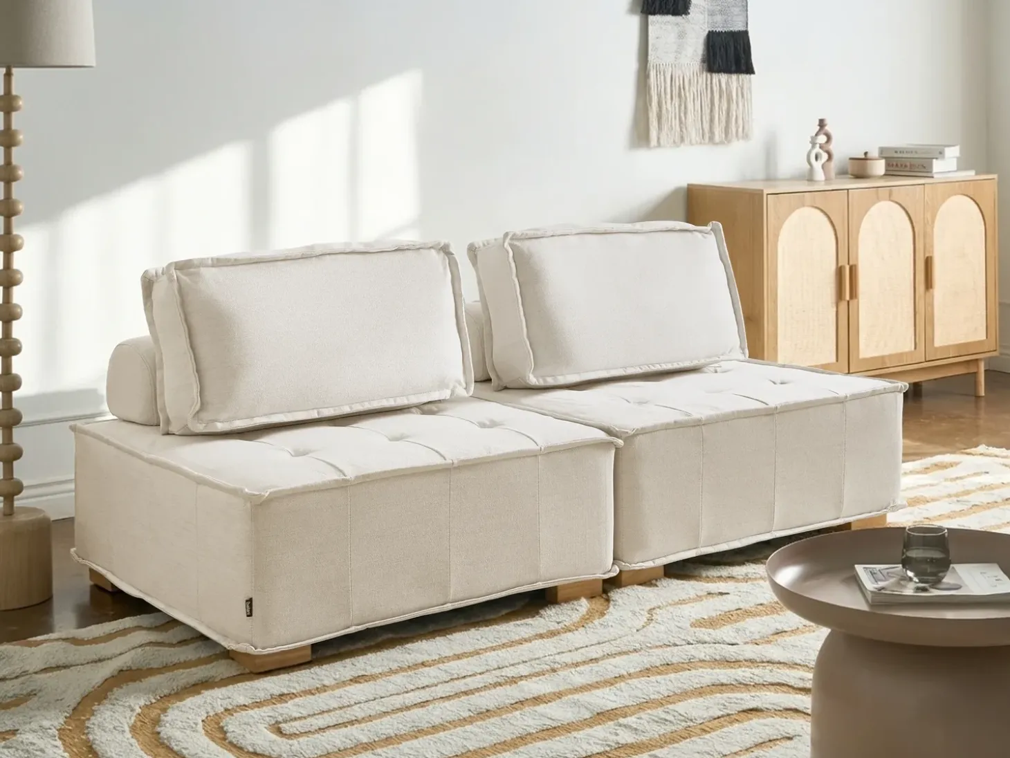 Sofa modułowa dla 2 osób TIBRO Złamana biel Wszystkie Sofy|Sofy Dwuosobowe