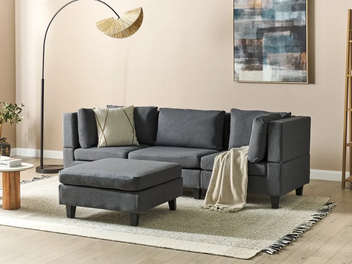 New Sofa modułowa dla 3 osób UNSTAD Ciemnoszary z otomaną Wszystkie Sofy|Kolekcje Sof