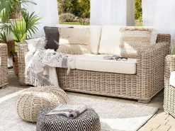 Sofa ogrodowa dla 2 osób ARDEA Rattan Jasnobrązowy