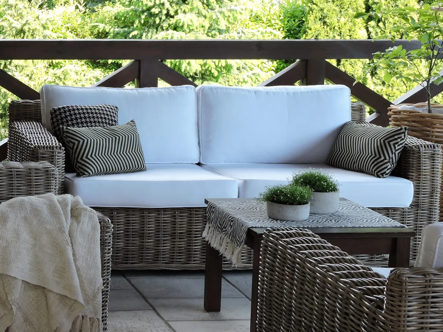 Sofa ogrodowa dla 2 osób ARDEA Rattan Jasnobrązowy