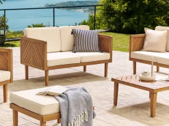 Sofa ogrodowa dla 2 osób BARATTI Drewno akacjowe Brązowy