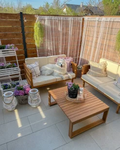 Sofa ogrodowa dla 2 osób BARATTI Drewno akacjowe Brązowy