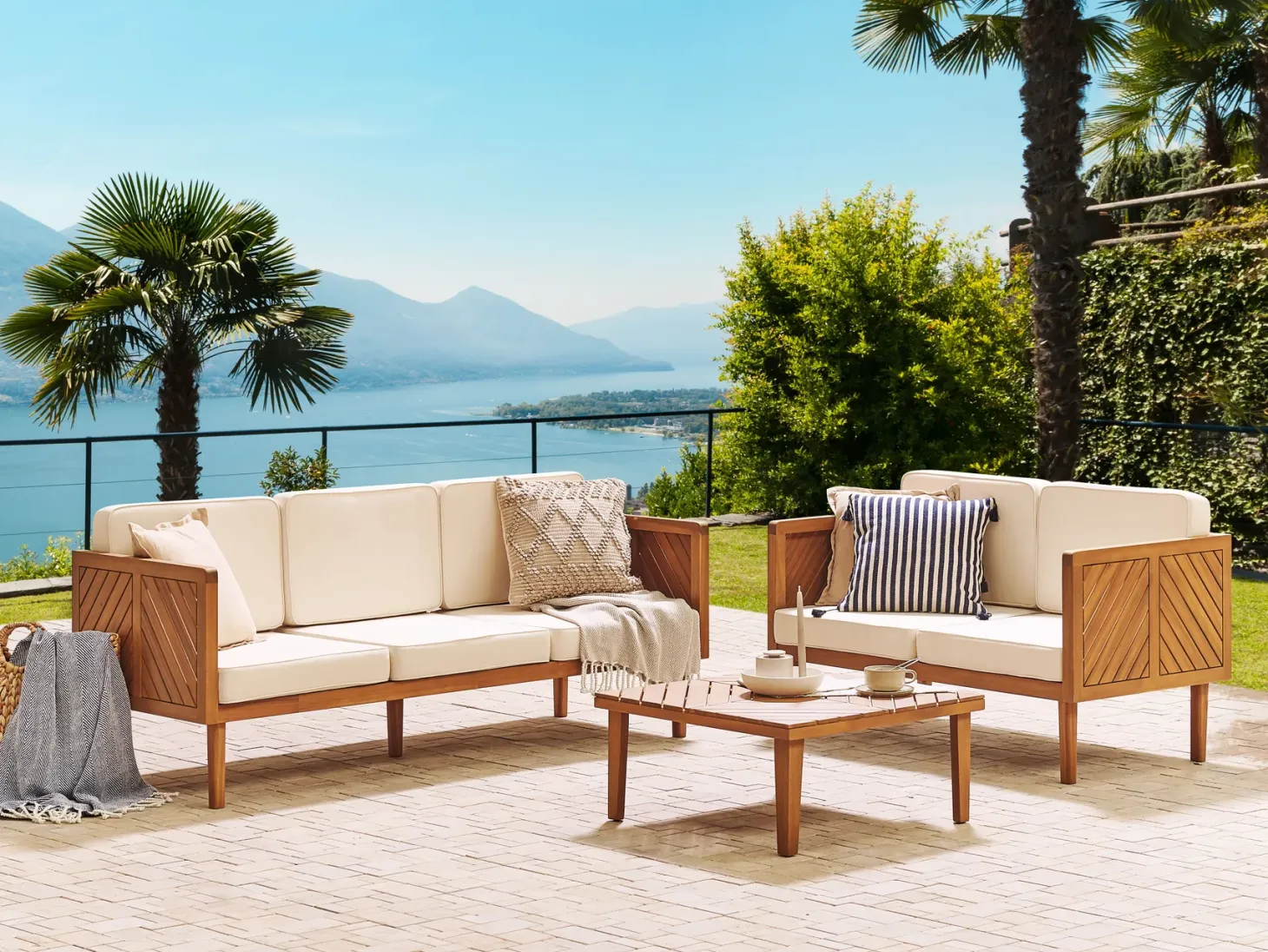 Sofa ogrodowa dla 3 osób BARATTI Drewno akacjowe Brązowy