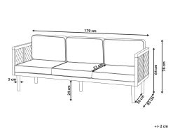 Sofa ogrodowa dla 3 osób BARATTI Drewno akacjowe Brązowy