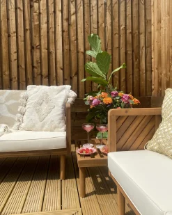 Sofa ogrodowa dla 3 osób BARATTI Drewno akacjowe Brązowy