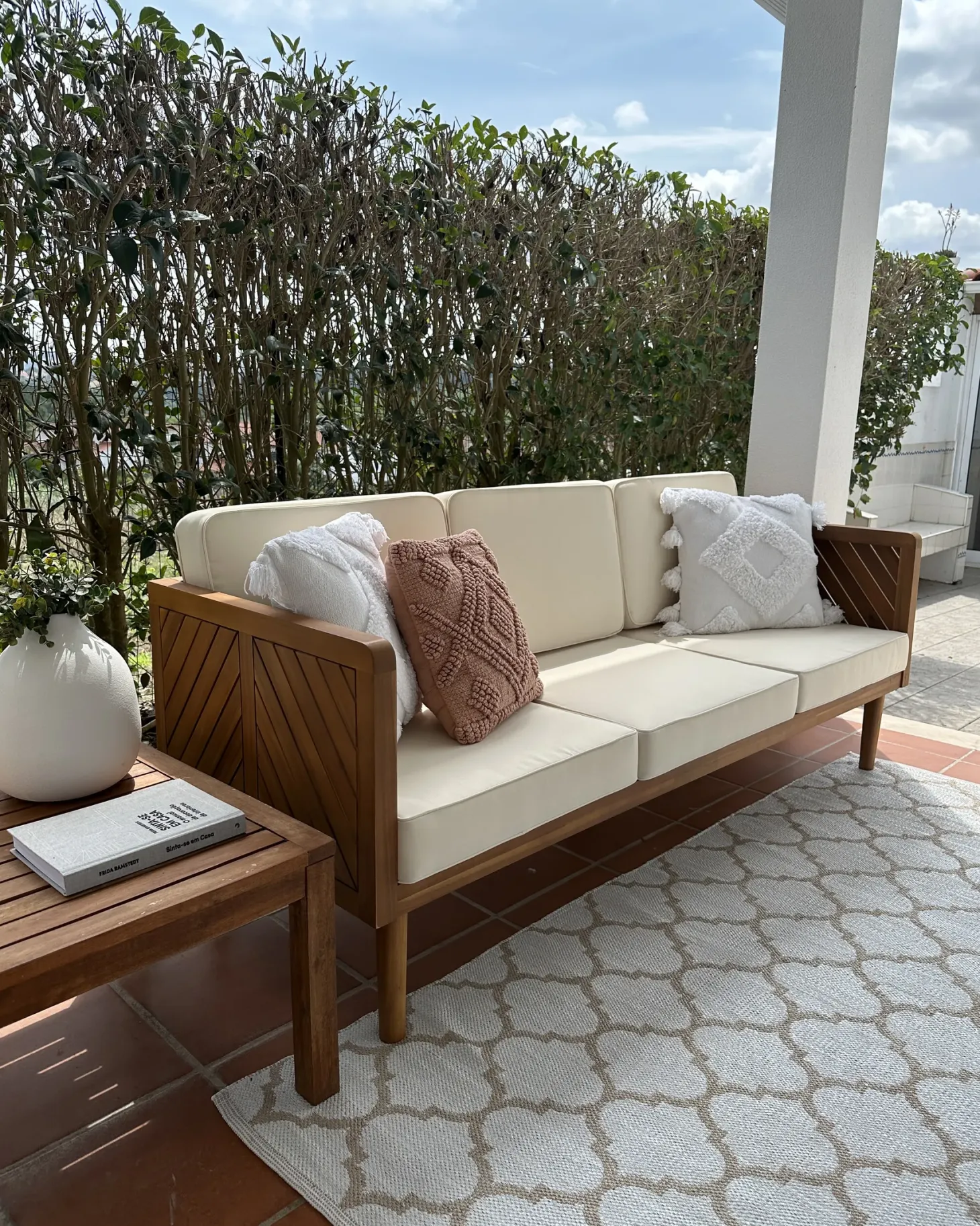 Sofa ogrodowa dla 3 osób BARATTI Drewno akacjowe Brązowy