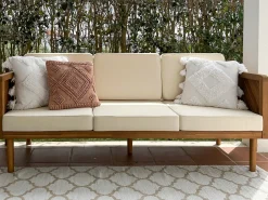 Sofa ogrodowa dla 3 osób BARATTI Drewno akacjowe Brązowy
