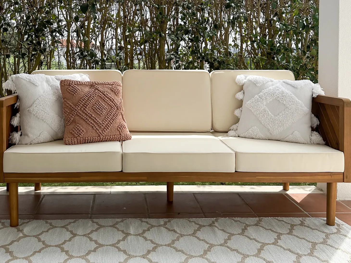 Sofa ogrodowa dla 3 osób BARATTI Drewno akacjowe Brązowy