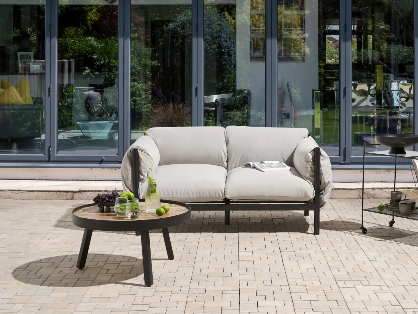 Sofa ogrodowa dla 2 osób ESPERIA Metal Szary