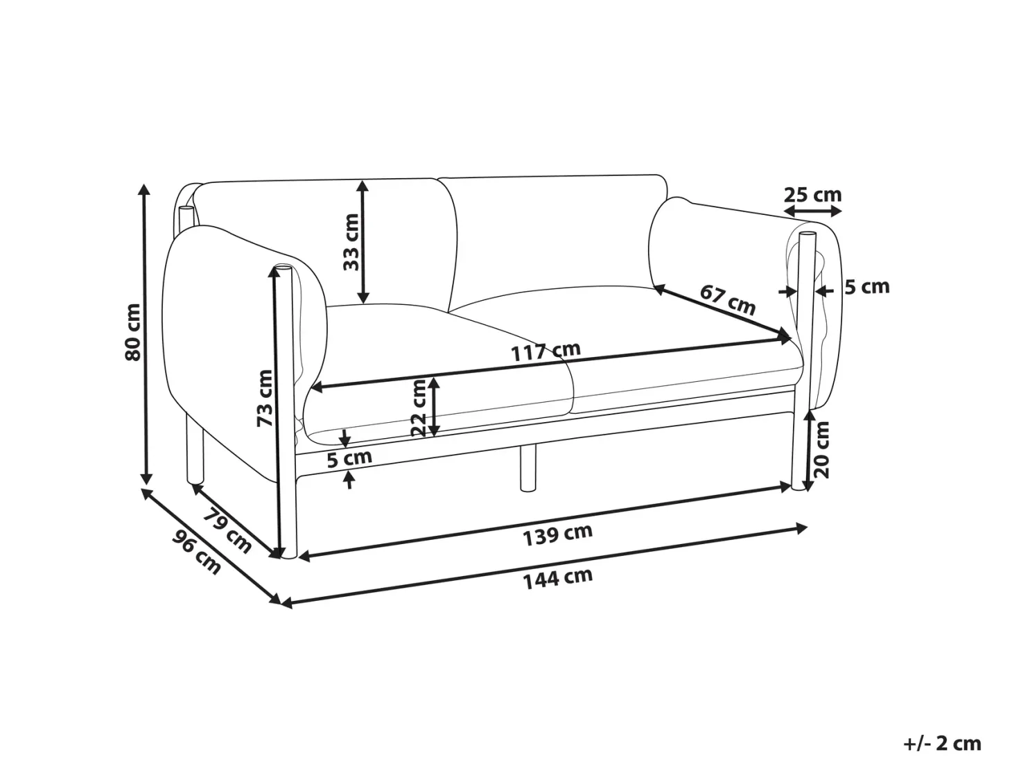 Sofa ogrodowa dla 2 osób ESPERIA Metal Szary