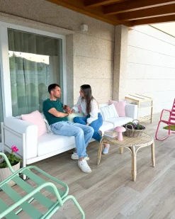 Sofa ogrodowa dla 3 osób FERRETTI Jasnobeżowy