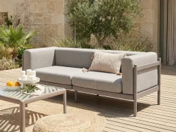 Sofa ogrodowa dla 2 osób FERRETTI Beżowoszary