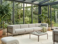 Sofa ogrodowa dla 4 osób FERRETTI Beżowoszary