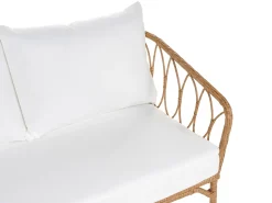 Sofa ogrodowa dla 2 osób FOLLO Jasnobrązowy Technorattan z ławką