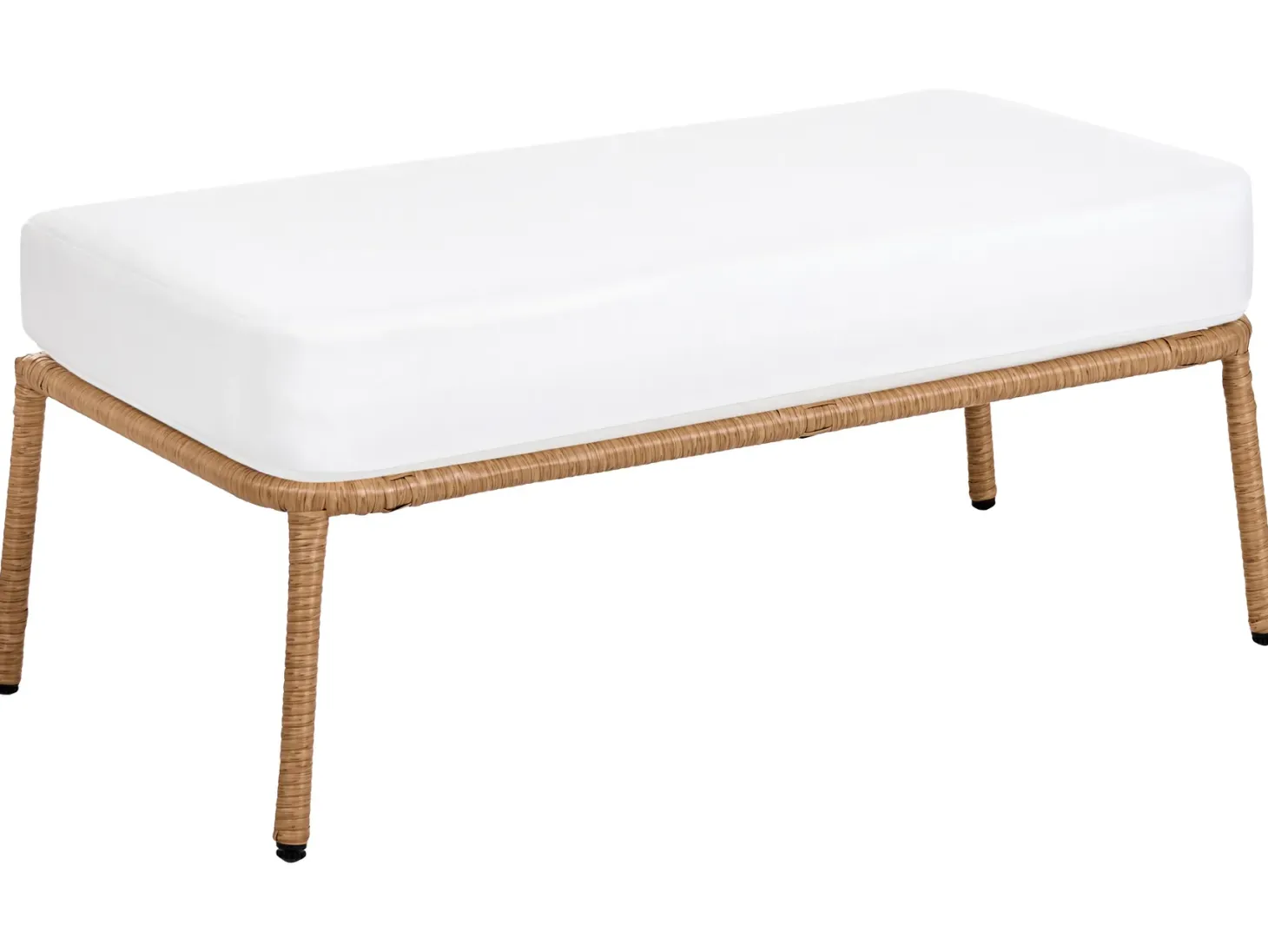 Sofa ogrodowa dla 2 osób FOLLO Jasnobrązowy Technorattan z ławką