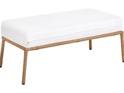 Sofa ogrodowa dla 2 osób FOLLO Jasnobrązowy Technorattan z ławką