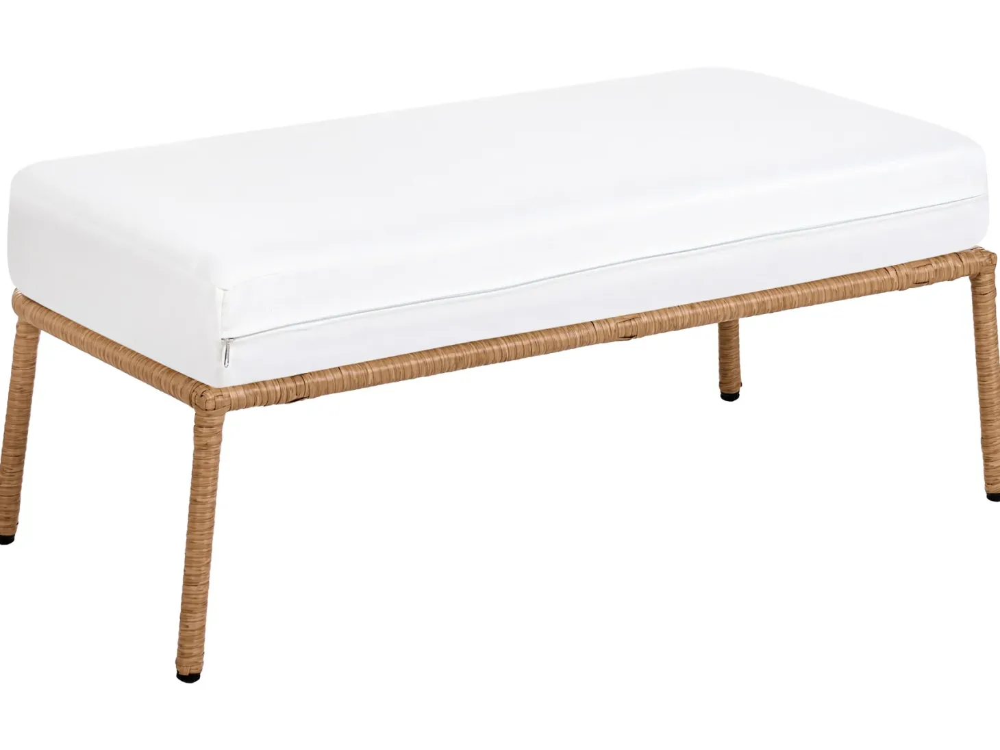 Sofa ogrodowa dla 2 osób FOLLO Jasnobrązowy Technorattan z ławką