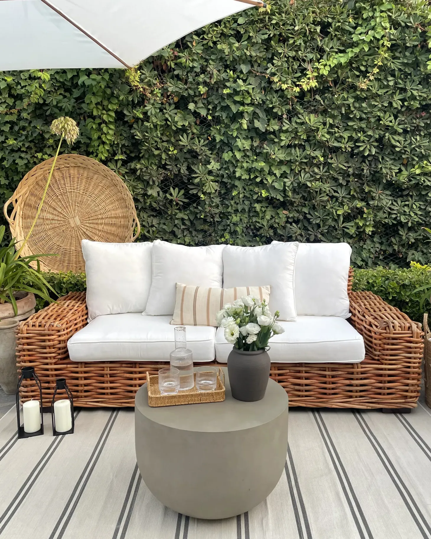 Sofa ogrodowa dla 3 osób FORLI Rattan Naturalny