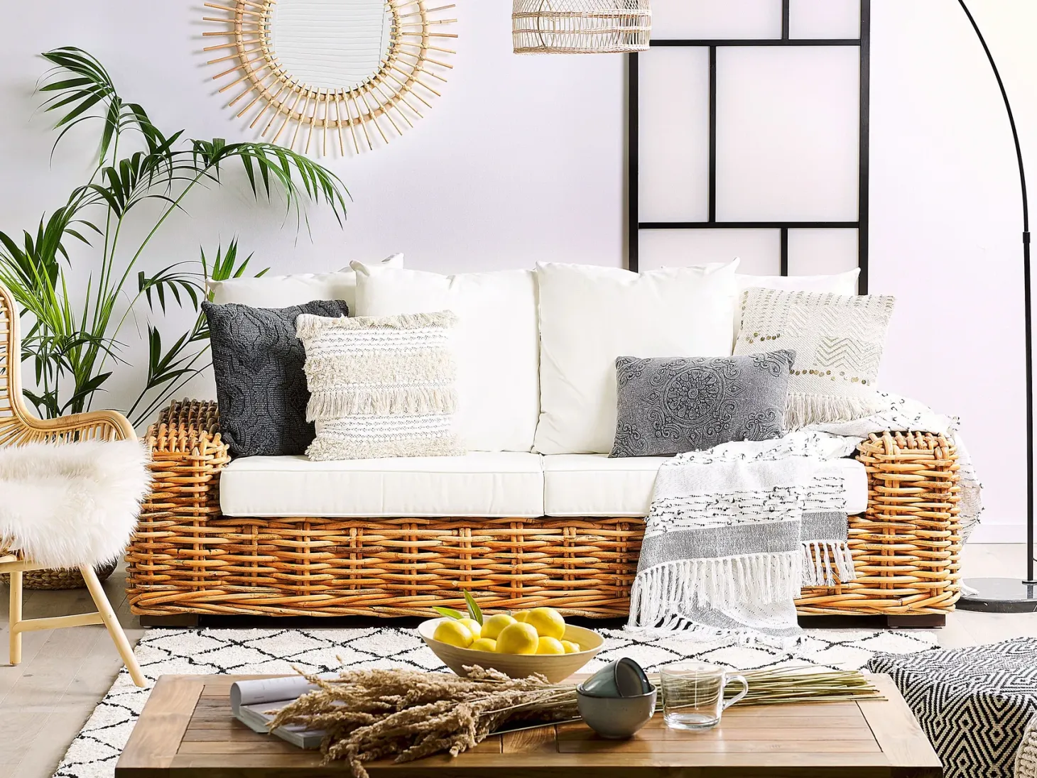 Sofa ogrodowa dla 3 osób FORLI Rattan Naturalny
