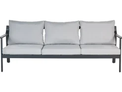Sofa ogrodowa dla 3 osób KIATO Metal Jasnoszary