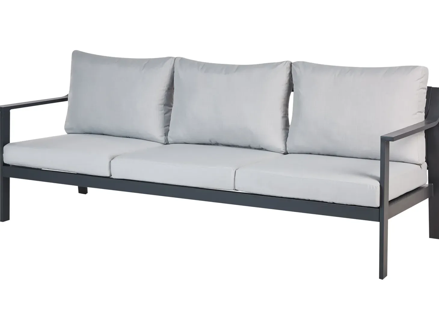 Sofa ogrodowa dla 3 osób KIATO Metal Jasnoszary