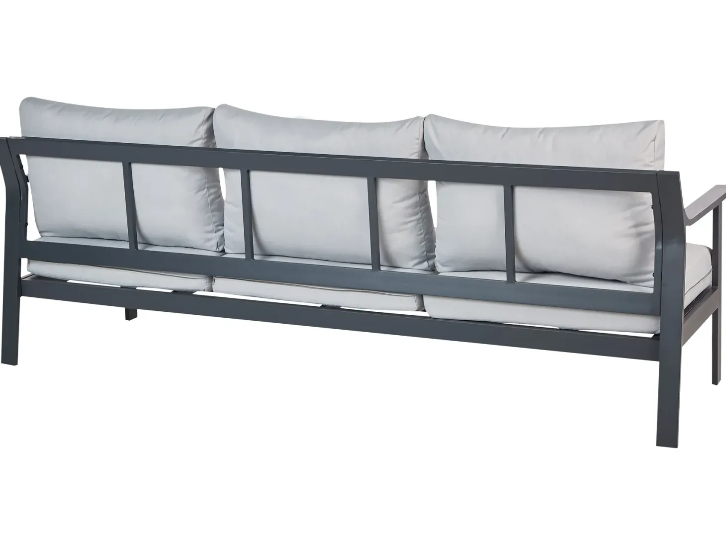 Sofa ogrodowa dla 3 osób KIATO Metal Jasnoszary