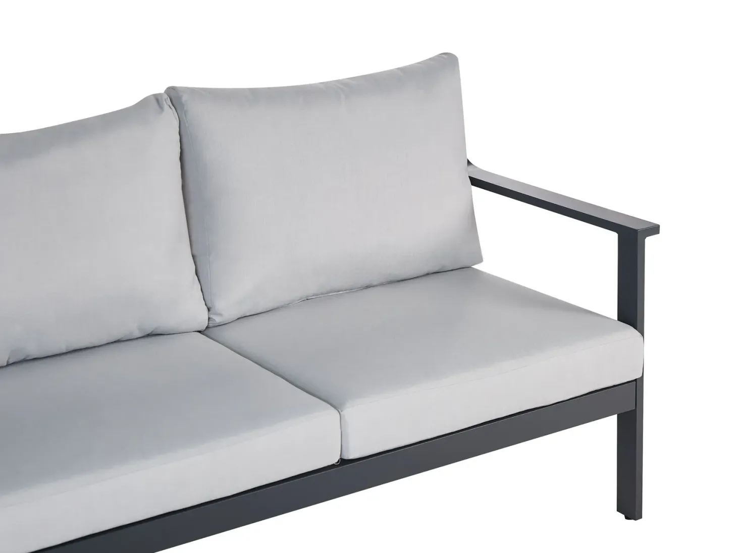 Sofa ogrodowa dla 3 osób KIATO Metal Jasnoszary