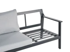 Sofa ogrodowa dla 3 osób KIATO Metal Jasnoszary