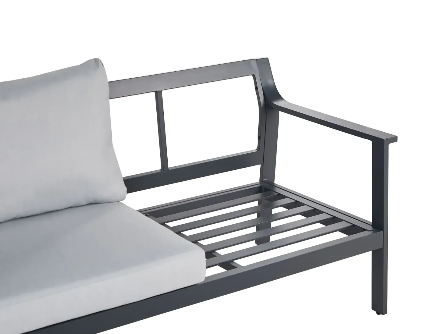 Sofa ogrodowa dla 3 osób KIATO Metal Jasnoszary
