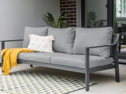 Sofa ogrodowa dla 3 osób KIATO Metal Ciemnoszary