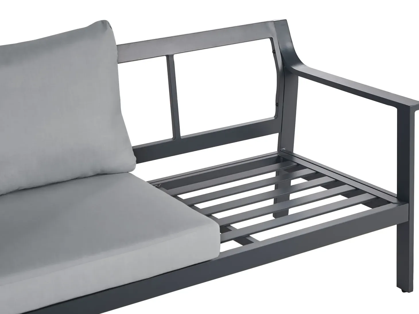 Sofa ogrodowa dla 3 osób KIATO Metal Ciemnoszary