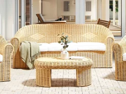Sofa ogrodowa dla 3 osób LIVADEIA Rattan Naturalny